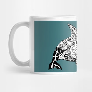 Whale drawn with Zentangle patterns Mug